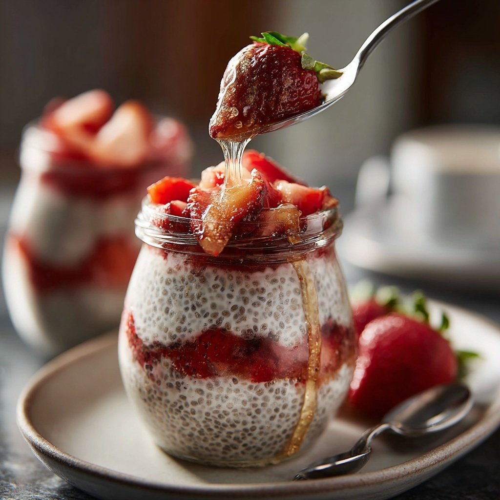 Strawberry Honey Chia Breakfast Jars