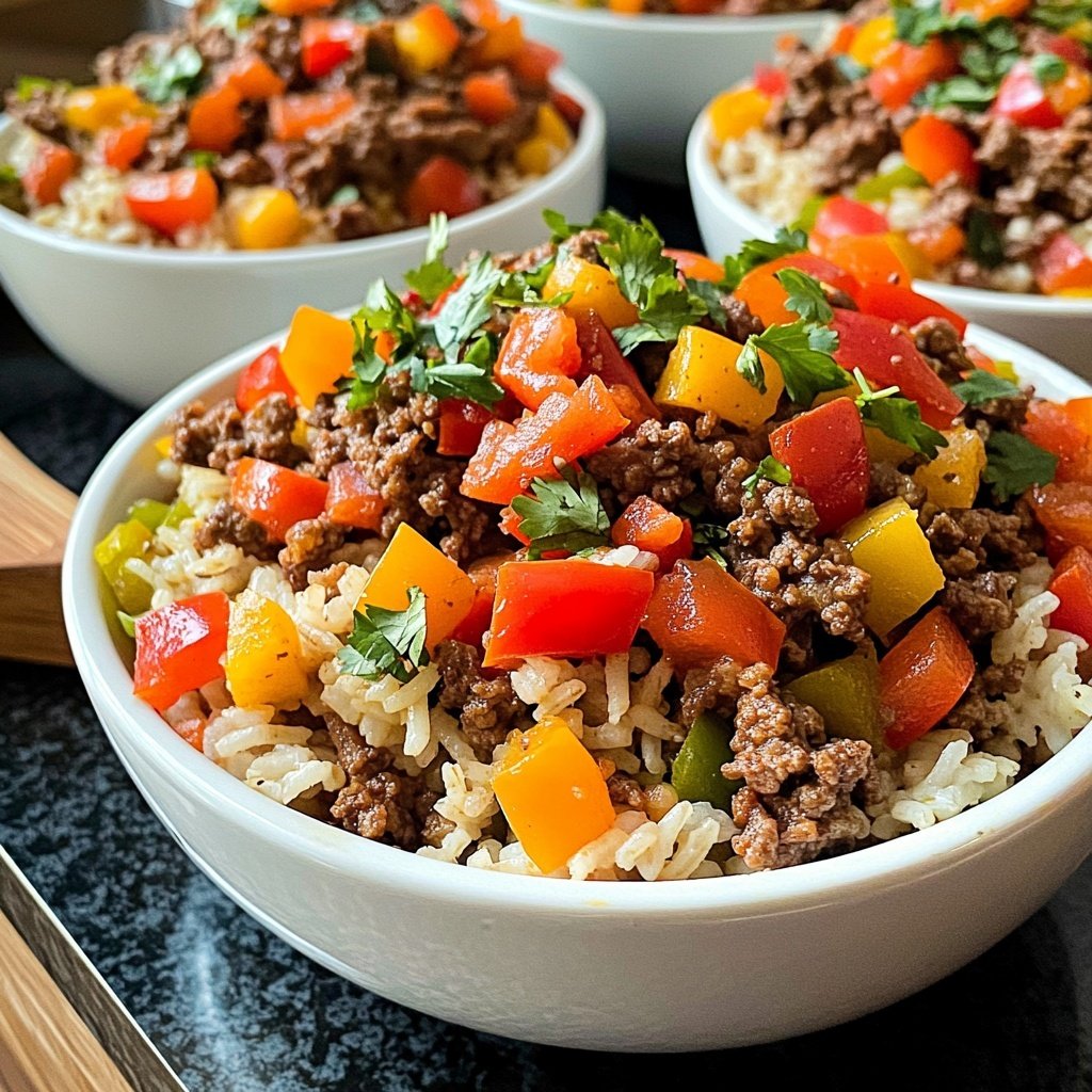 Ground Beef Rice Bowls