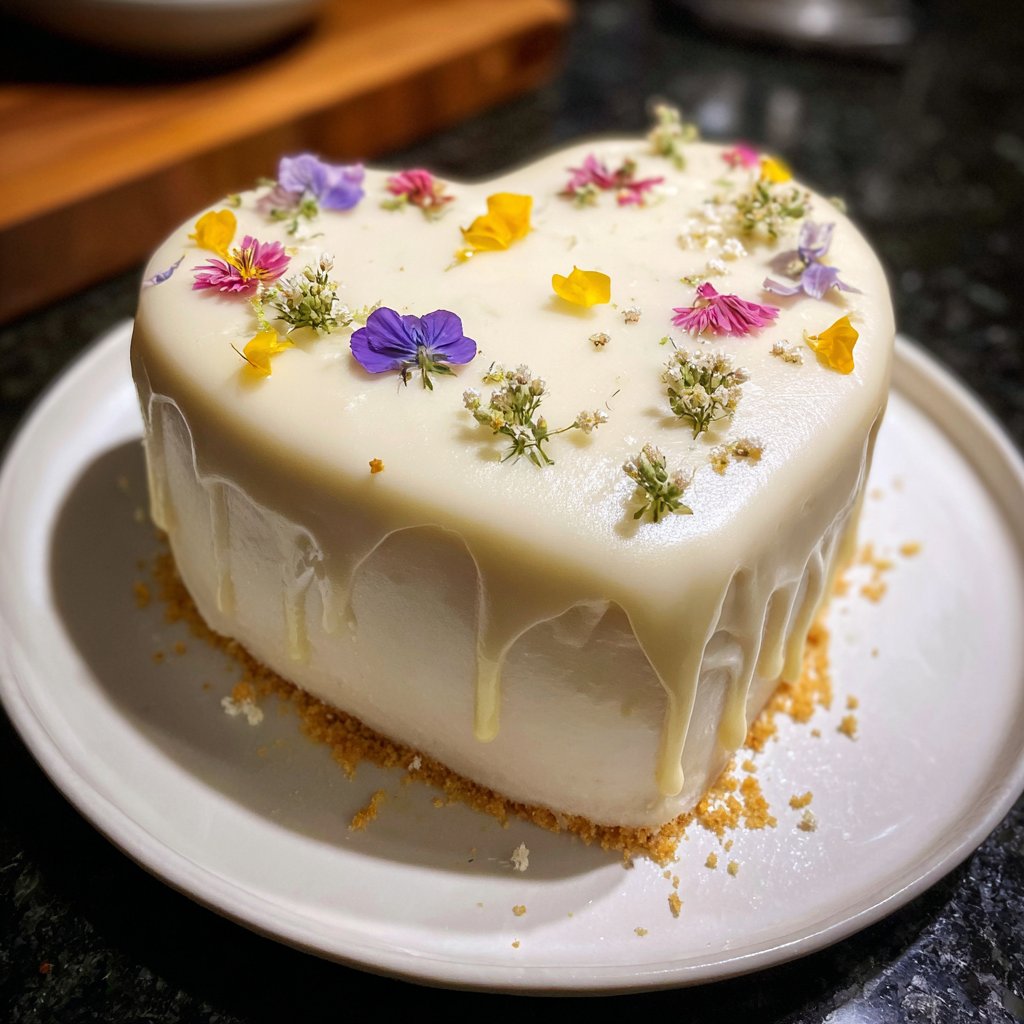 Mini Heart Cake with Vanilla Bean Frosting