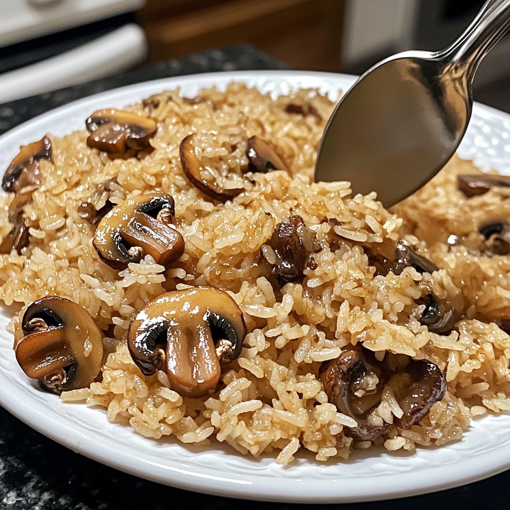 One Pot Soy Sauce Mushroom Rice