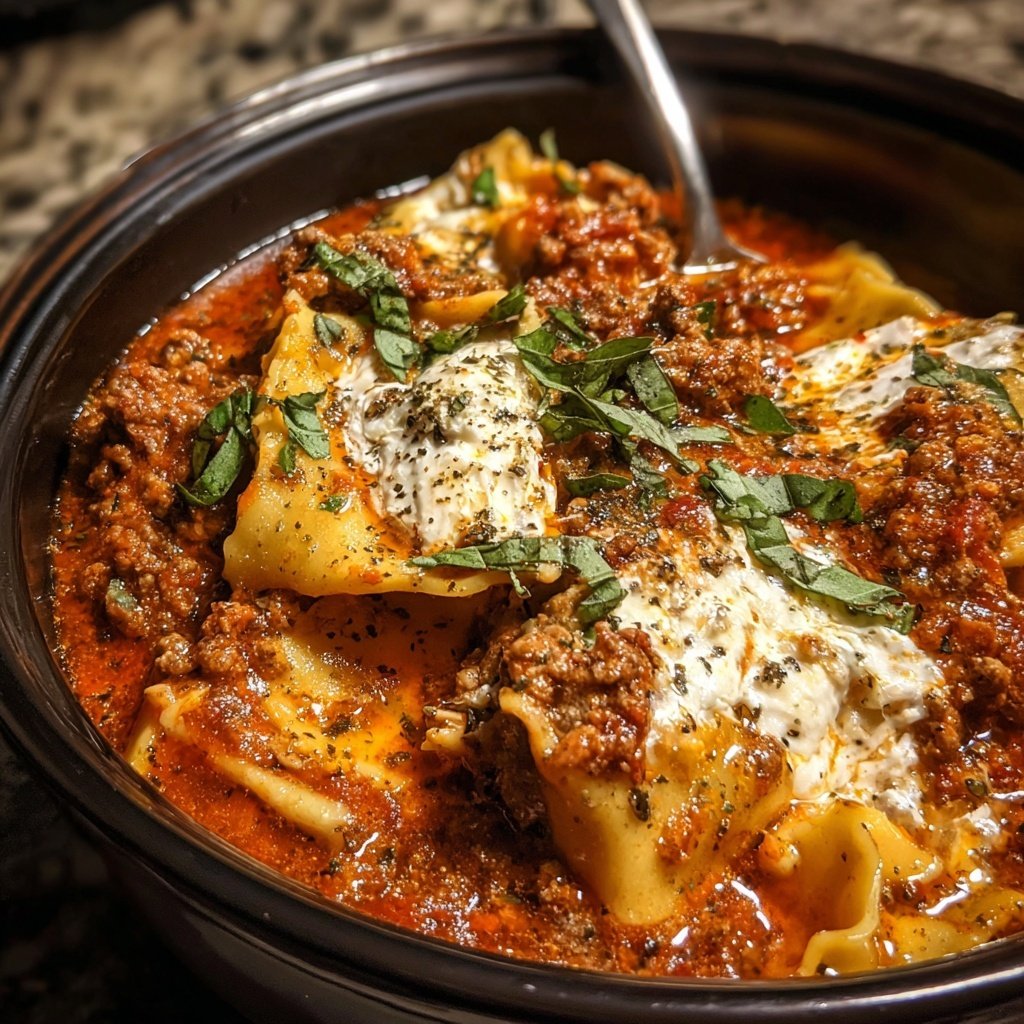 Delicious Crock Pot Lasagna Soup Recipe