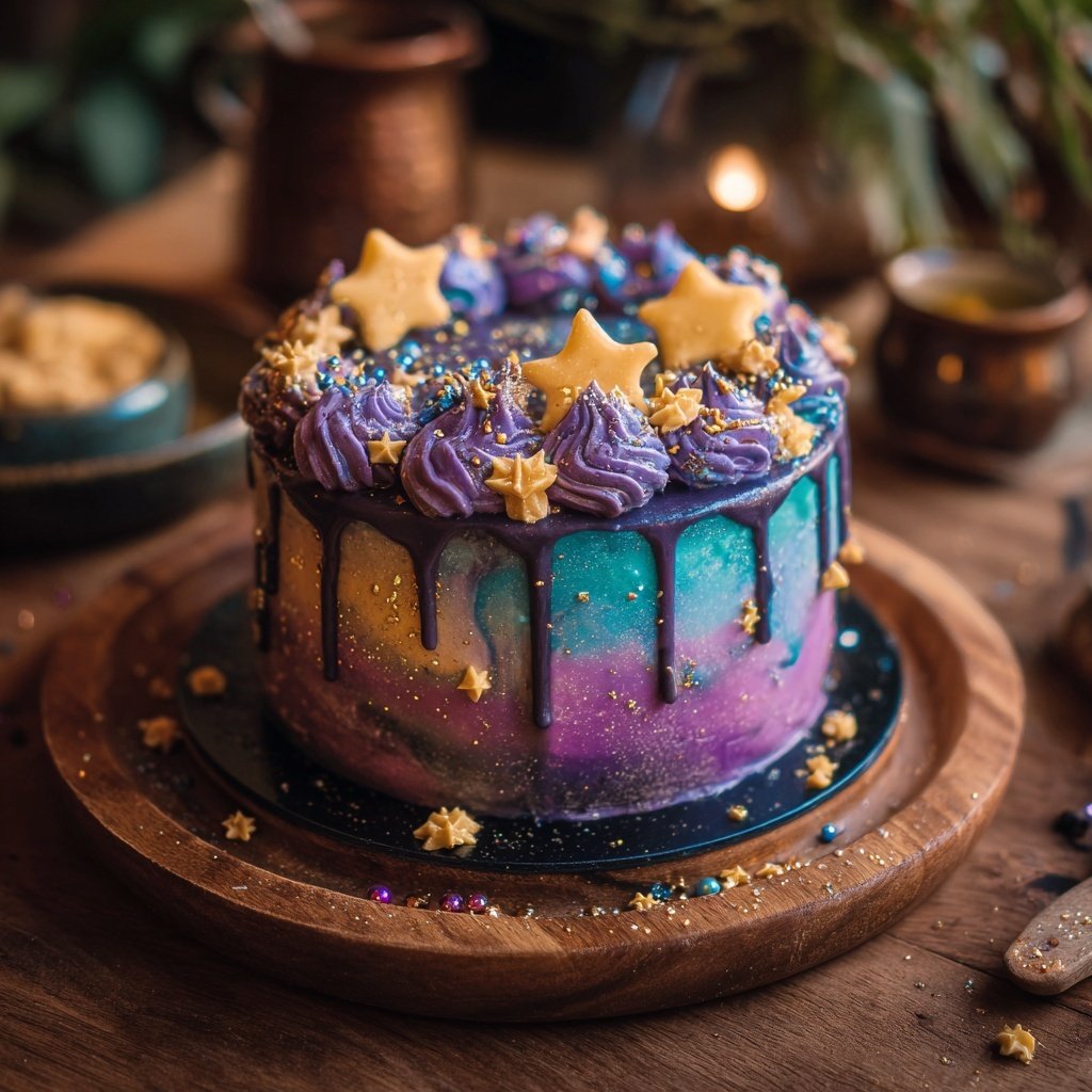Galaxy Themed Pisces Cake