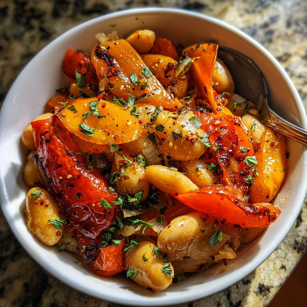 Roasted Veggie White Bean Skillet
